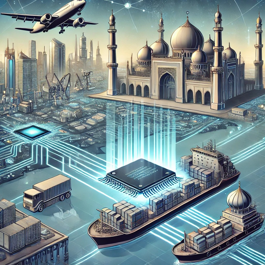 dalle 2024 10 01 111741 a detailed illustration of exporting ai chips to the middle east the scene should depict a futur 6676